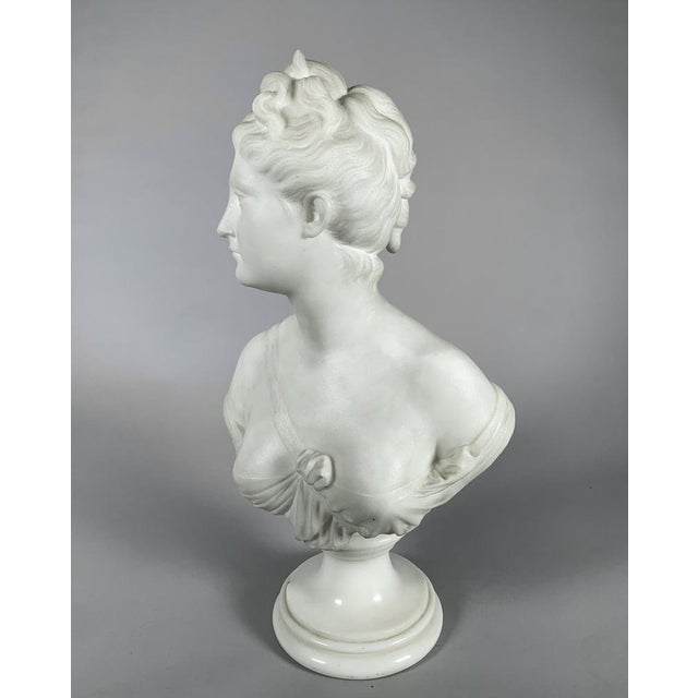 After Jean-Antoine Houdon, Bust of Diana, 19th Century, Marble For Sale - Image 4 of 9