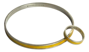 Mid-Century Ring and Bracelet in Sterling Silver and Ename by David Andersenl, 1960s, Set of 2