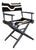 Vintage Modern Director’s Chair Folding Black Brown White Geometric Needlepoint For Sale