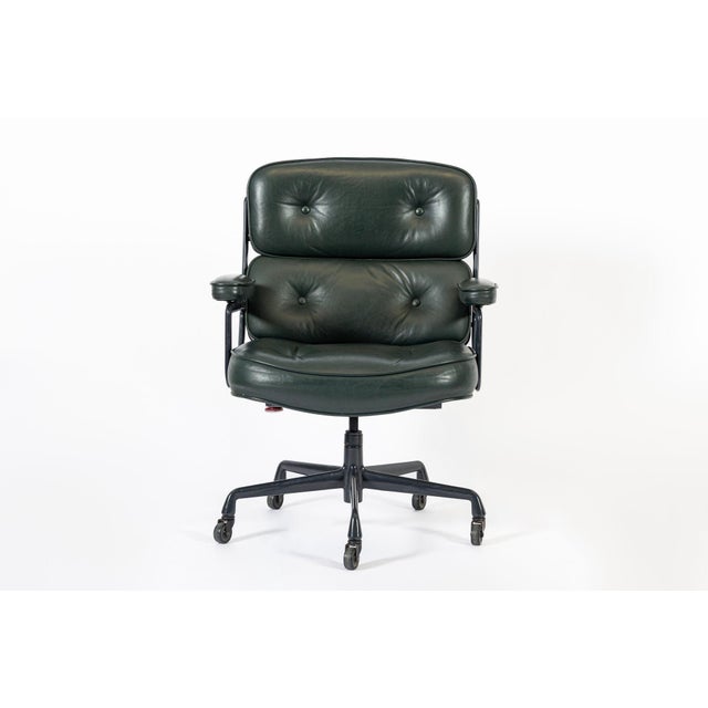 Green Leather Time Life Office Chair by Eames for Herman Miller 1996 For Sale - Image 11 of 14
