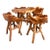 Vintage Handcrafted Rustic Live Edge Log Dining Set With Four Sculpted Wood Chairs For Sale