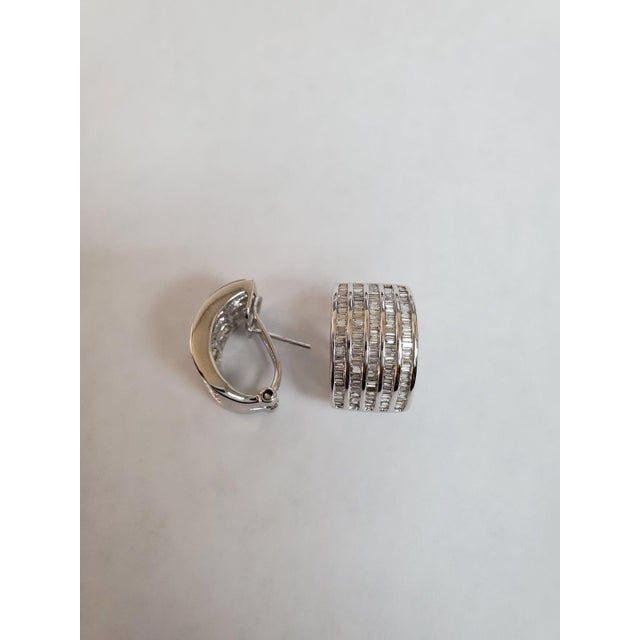 18K Baguette Diamond Cluster Statement, 2 Pieces For Sale - Image 4 of 4
