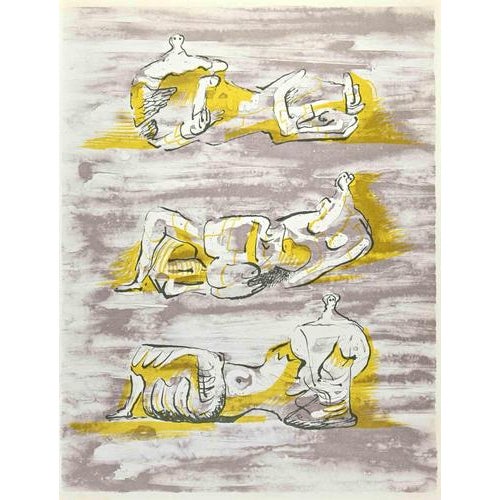 Figures allongées is an print by the British artist Henry Moore (Castleford, 1898 - Much Hadham, 1986). This color...