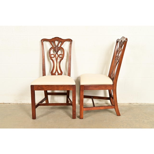 Henredon Georgian Carved Mahogany Dining Chairs, Set of Four For Sale - Image 11 of 14