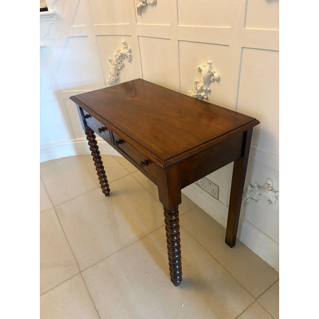 Antique Georgian Mahogany Side Table with Barley Twist Legs, 1830 For Sale - Image 10 of 13