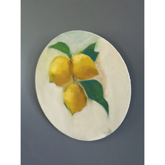 Contemporary 'Lemons' Original Mini Impressionist Still Life Oil Painting, Unframed For Sale - Image 6 of 8