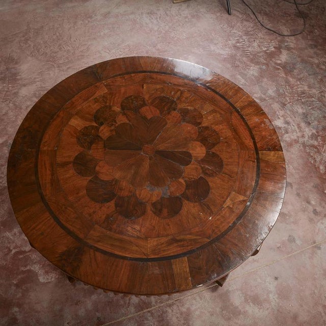 Antique Round Inlaid and Grooved Table For Sale - Image 11 of 18