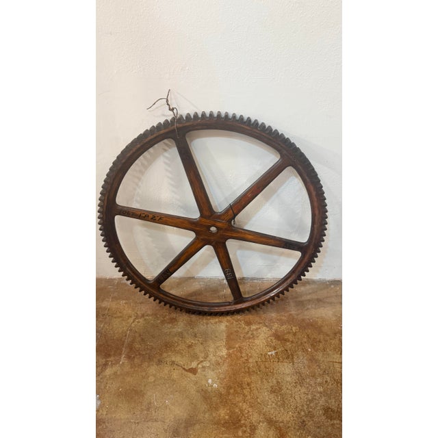 Large antique wooden industrial cog gear mold pattern. Great for historical relevance or simply interesting 3 dimensional...