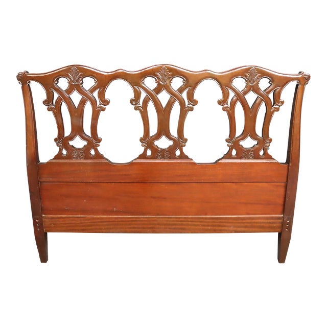 Chippendale Style Mahogany Headboard/Double For Sale