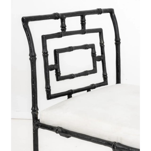 Metal Bamboo Motif Cast Iron Window Seat For Sale - Image 7 of 9