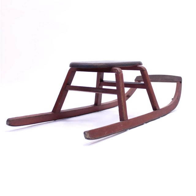 Vintage Wooden Sled, 1940s For Sale - Image 10 of 17
