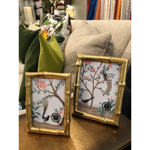 Bamboo Gold Frames Pair Chairish