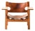 Spanish Chair in Leather and Oak attributed to Børge Mogensen, 1950s For Sale