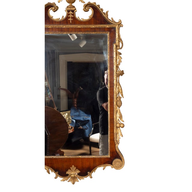 Mid 18th Century Fine George III Mahogany and Parcel Gilt Mirror For Sale - Image 5 of 12