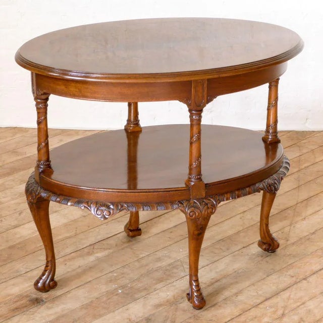 Wood Walnut Side Table, 1920s For Sale - Image 7 of 10