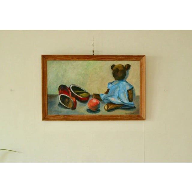 M. Larsson, Still Life with Bear, 1960s, Oil on Panel, Framed For Sale - Image 10 of 10