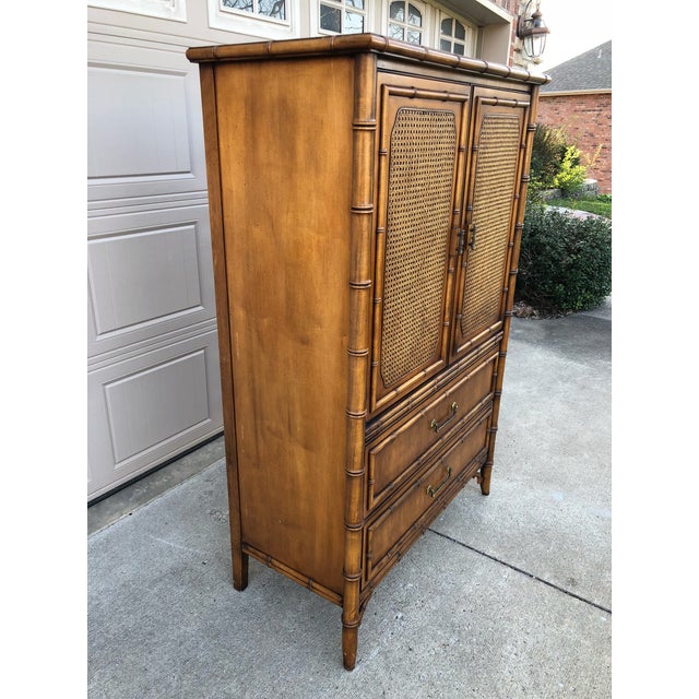 Vintage Dixie Faux Bamboo Tahiti Armoire Chairish