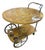 Italian Inlaid Marquetry Bar Cart With Drop-Leaf Top For Sale
