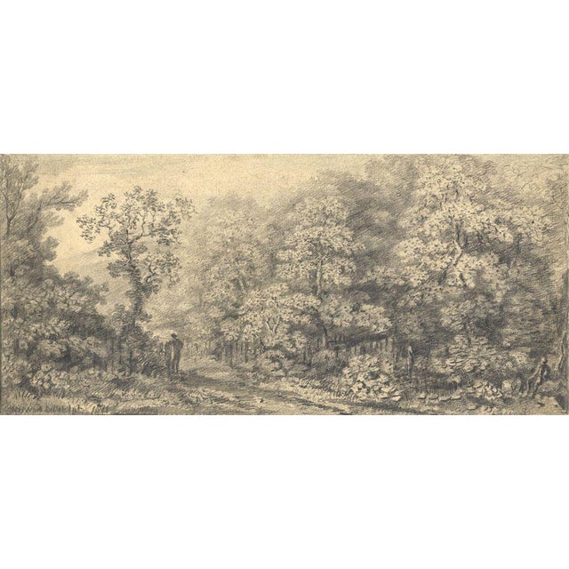 William H. Ward, Figures in a Wooded Landscape, 19th Century, Graphite Drawing For Sale - Image 4 of 4