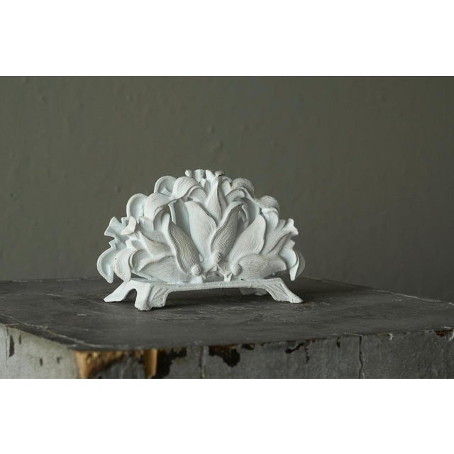 Antique Napkin Holder in White Painted Cast Iron, 1890s For Sale - Image 10 of 13