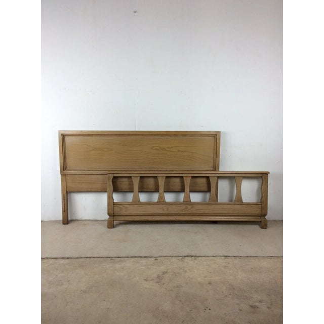Mid-Century Modern Mid Century Modern Headboard & Footboard With Limed Oak Finish For Sale - Image 3 of 12
