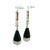 Black 1990s Pair of French Art Deco Revival Platinum Diamond Coral Onyx Drop Earrings For Sale - Image 8 of 12