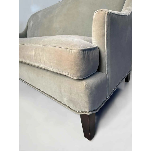 Velvet Gray Sofa by Kravet For Sale In Providence - Image 6 of 12