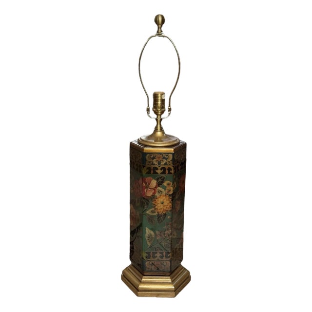 Vintage Wildwood Chinoiserie Tea Canister Table Lamp For Sale