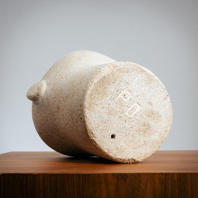 Modernist Male Head Sculpture, 1970s, Sandstone For Sale - Image 16 of 17