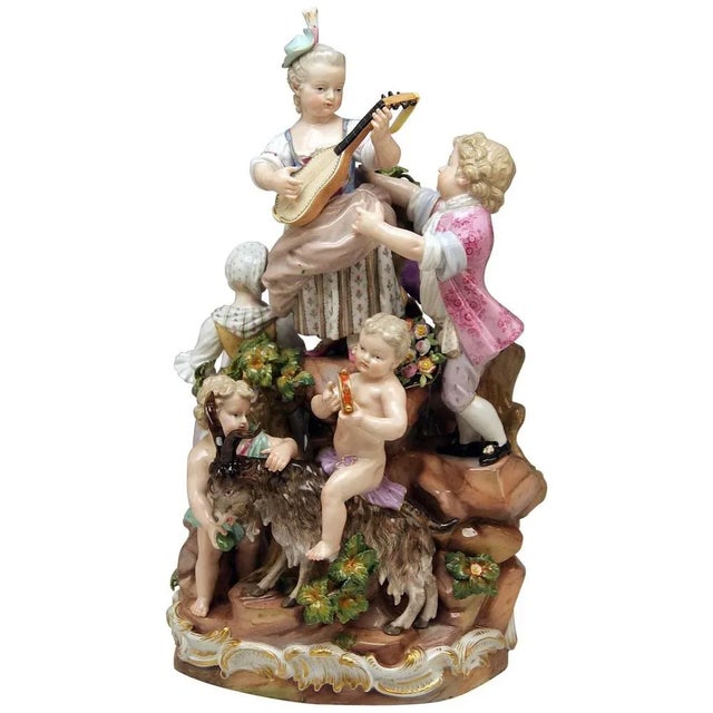 Bucolic Festival Cherubs Figurines from Meissen, 1870 For Sale - Image 11 of 11