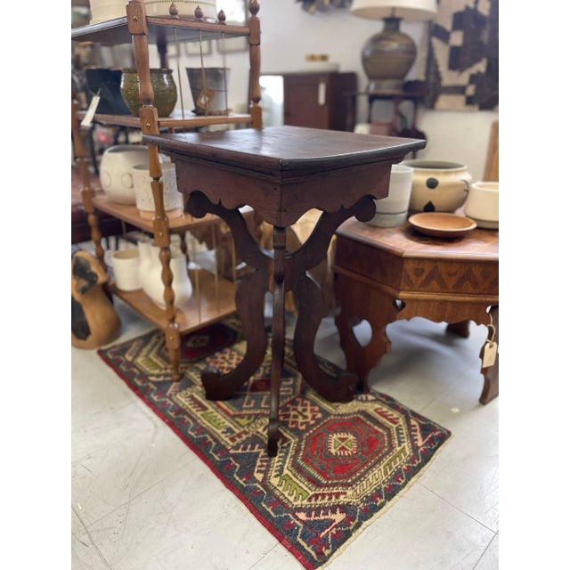 1970s Vintage Victorian Style Accent Table With Carved Wood Legs For Sale - Image 9 of 9