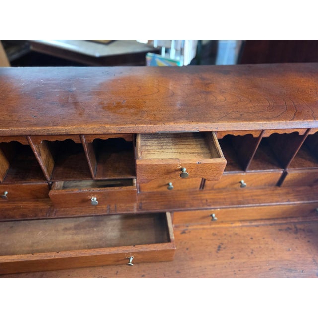 Brown 1760s American Antique Slant Front Desk Secretary Bureau For Sale - Image 8 of 11
