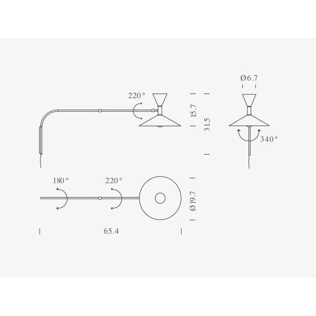 Metal Le Corbusier 'Lampe De Marseille' Wall Lamp for Nemo in White For Sale - Image 7 of 13