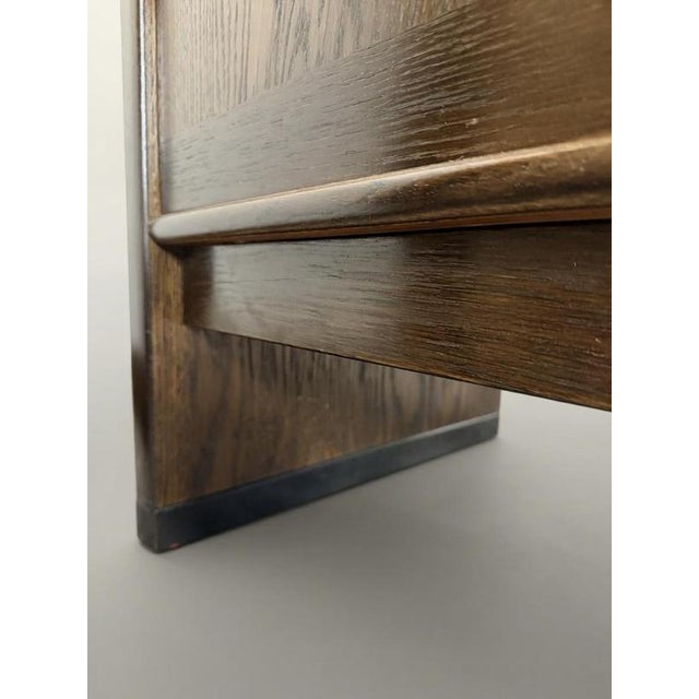 Level up your space with this fabulous 1960s Skovby low sideboard, a masterclass in Danish minimalism. Stained in a deep,...