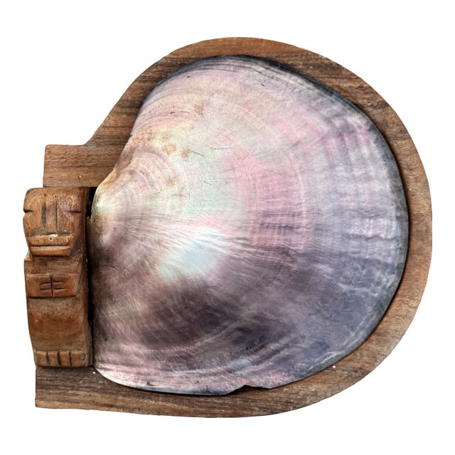 1950s Alexander Noll Carved Wood & Mother of Pearl Lidded Cigarette Box For Sale