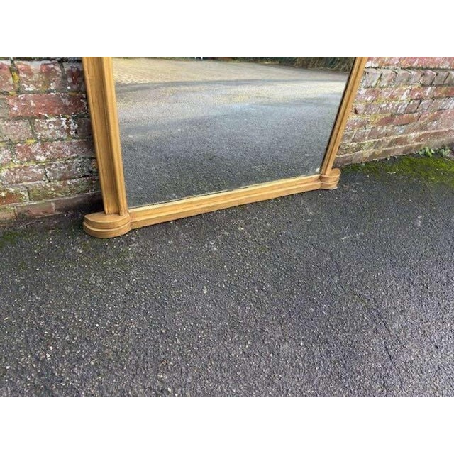 Large Antique English Arched Top Gilt Overmantle Mirror, 19th Century For Sale - Image 3 of 7