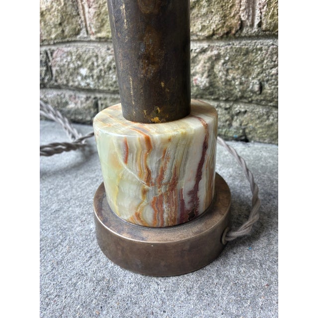 Vintage Brass and Marble Table Lamp For Sale - Image 9 of 12