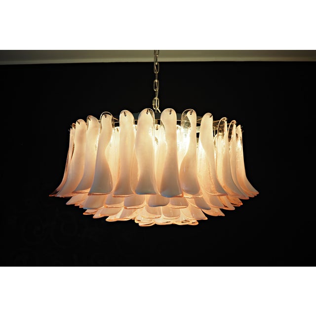 Murano Pink Petal Chandeliers, 1990s, Set of 2 For Sale - Image 11 of 13