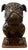 Antique French Walnut Hand Carved English Bulldog Brush Stand / Valet / Matchstick Holder With Amber Glass Eyes, Iris Apfel Owned For Sale