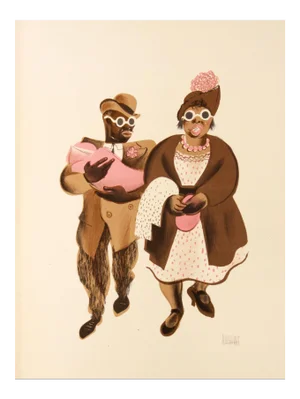 Al Hirschfeld Harlem Lenox Avenue Stroll Limited Edition Lithograph