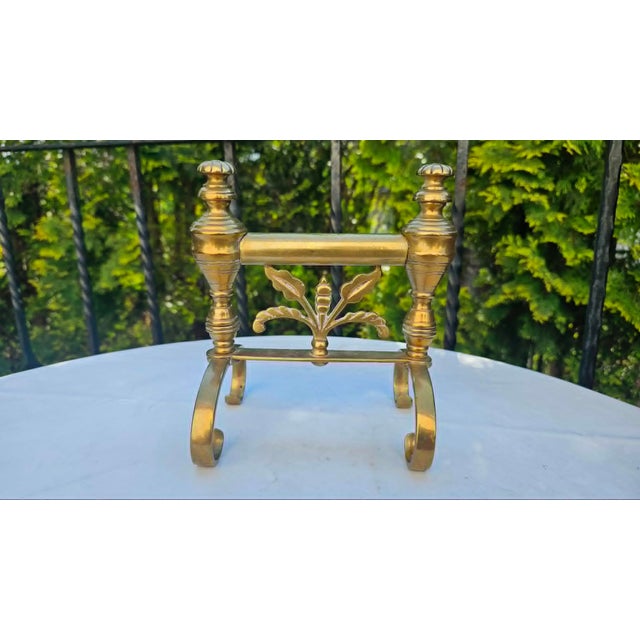Metal Art Nouveau Brass Fireplace Wood Stand, 1890s For Sale - Image 7 of 7
