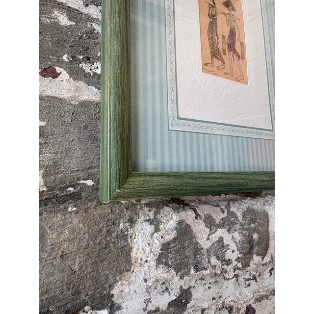 Vintage Framed Indian Miniature Style Prints – Set of 3 For Sale - Image 10 of 16
