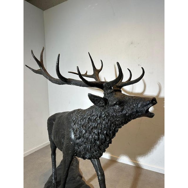 Vintage Bronze Stag Sculpture For Sale - Image 4 of 9