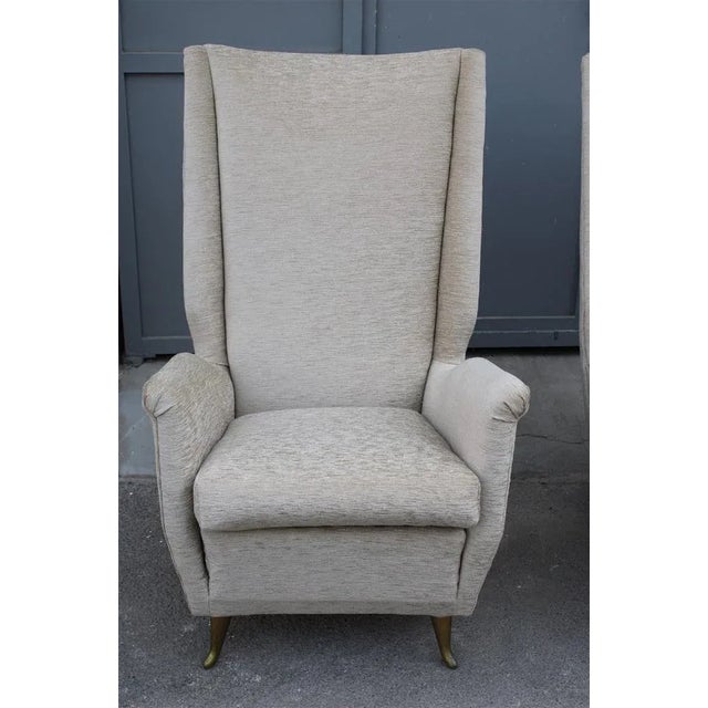 Beige Set of Armchairs in Gilded Aluminum & Velvet from ISA, 1950s For Sale - Image 8 of 18