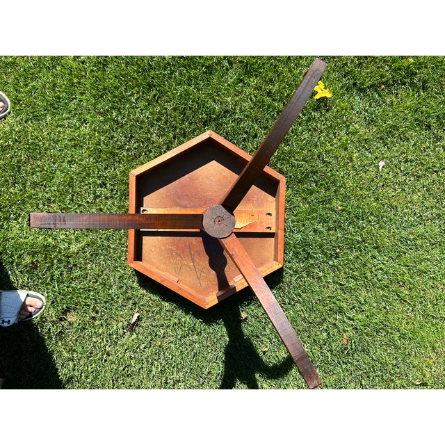 Chestnut Vintage, 1930’s, Winchendon, Pedestal, Mahogany, Hexagonal Accent/All-Occassion Table, With Detailed, Beaded Trim For Sale - Image 8 of 12