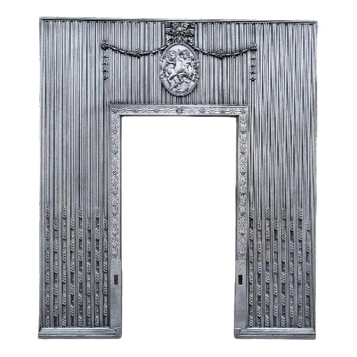 Antique Cast Iron Georgian Fireplace Insert For Sale