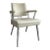 1960 Industrial Style Aluminum Angular Side Chair by Good Form, Brushed Frame, Original Cream Vinyl Upholstery, For Sale