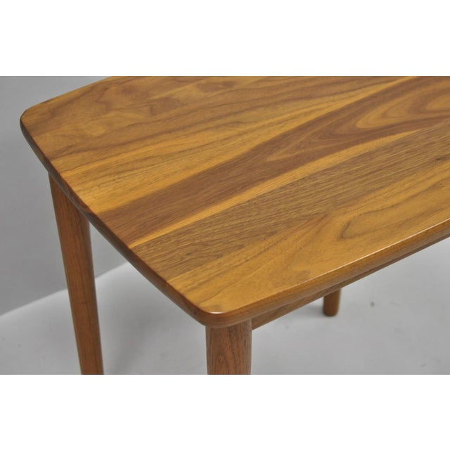 Contemporary Mid Century Danish Modern Style Small Teak Drinks Side Table For Sale - Image 4 of 14