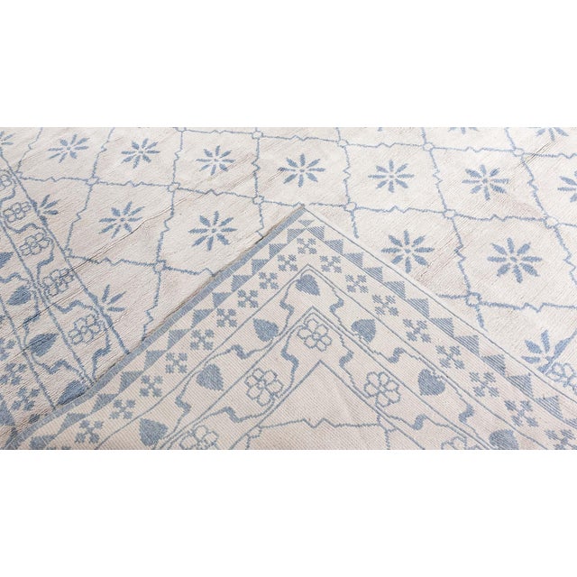 Ivory Contemporary Eight-Point Star Ivory With Blue Carpet "Flocon" For Sale - Image 8 of 8