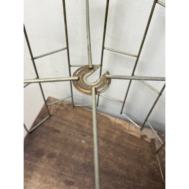 1960s Vintage Lamp Shade Chandelier Ceiling Fixture Metal Wire Brutalist Modern Jere For Sale - Image 5 of 6